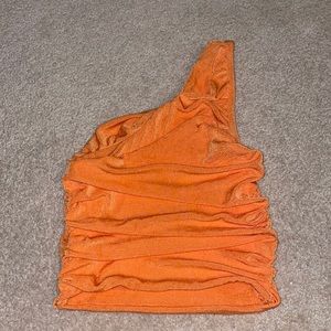 Orange one shoulder top